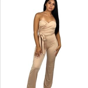 🔴One Piece Jumpsuit Romper Khaki Beige Tan